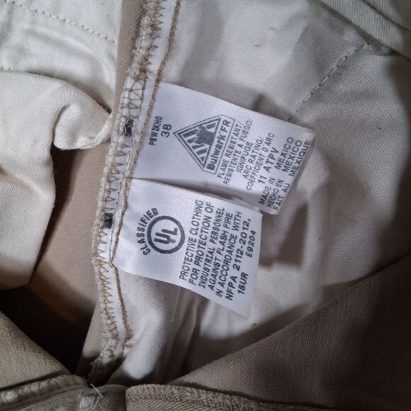 Bulwark Flame Resistant Pants Mens 38 Inseam 32 Beige Cream - Picture 5 of 8